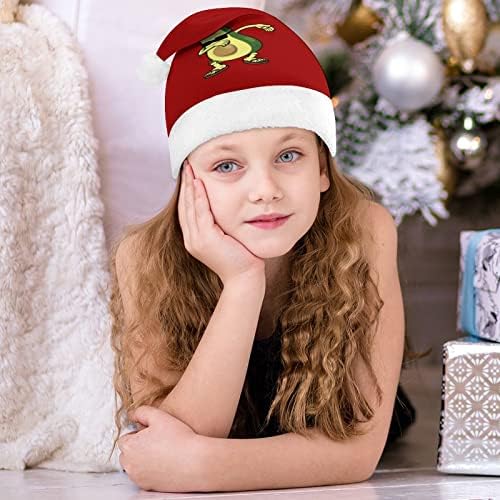 Забавна коледна шапчица с авокадо, мек плюшен шапчица Дядо Коледа, забавна шапчица за коледно новогодишната