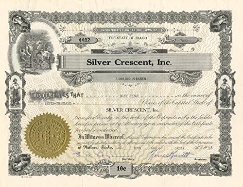 Silver Crescent, Inc. - сертификат на промоции