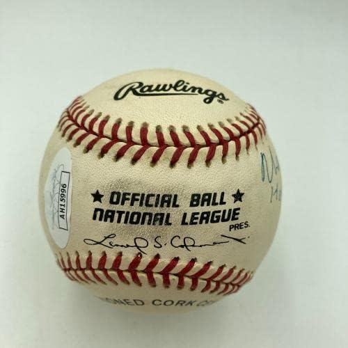 Уорън Спан КОПИТО 1973 363 Победа, Подписан от Националната лига бейзбол JSA COA - Бейзболни топки с Автографи