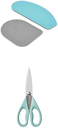 Стъргалка, за да се купи на KitchenAid Gourmet, Комплект от 2 части, Аква Sky /Сорм Сив & Универсални ножици KitchenAid със защитна обвивка, 8,72 инча, Aqua Sky