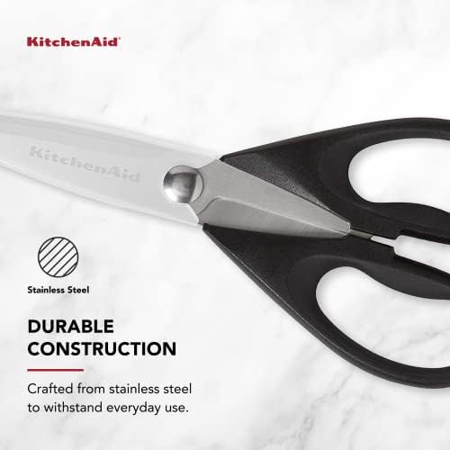 Универсални ножици KitchenAid с защитен калъф, Един размер, черен и KitchenAid KE001OHOBA Classic Solid Turner, Един размер, черен 2