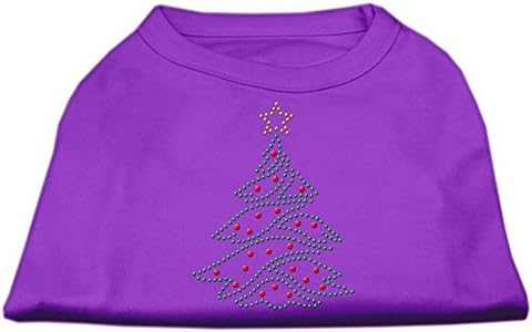 Мираж Домашен Любимец Коледно Дърво От Кристал Лилава Тениска За Кучета От Поликоттона Малка