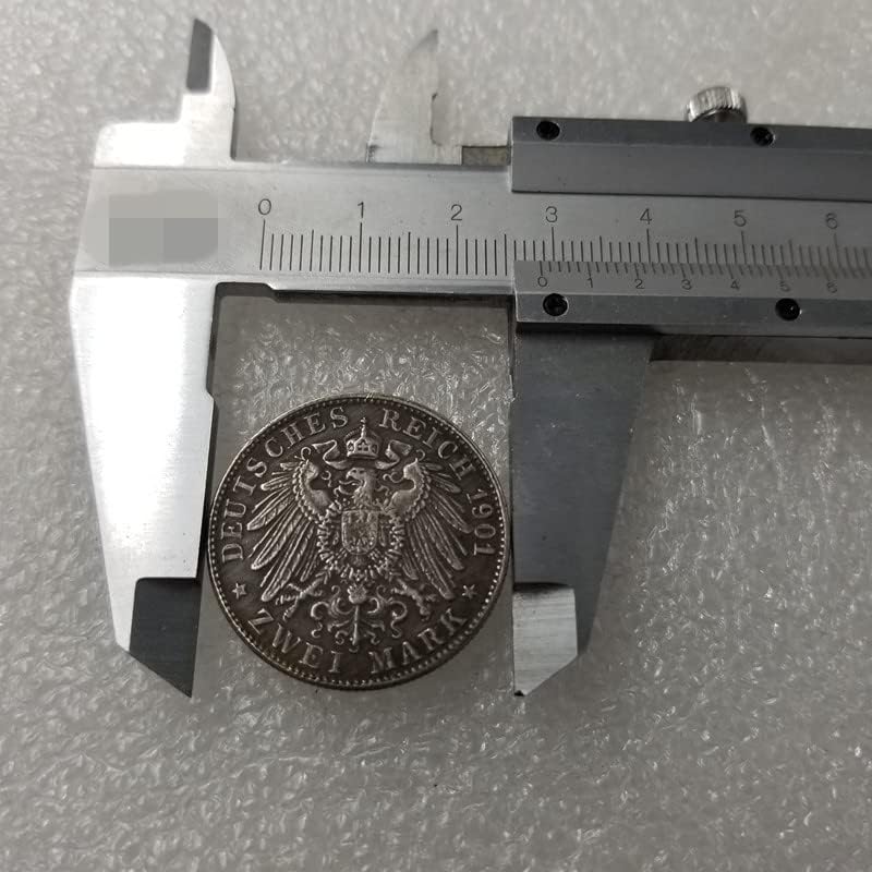 Старинни Занаяти Германия 1901 Немски, Руски Сребърно Покритие Монета Е Точно Копие На Възпоменателни Монети