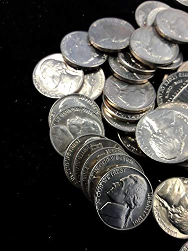 1961 Р Пълно преобръщане (40 монети) Джеферсън Никелс - Скъпоценен камък БУ - Ярко Бяла - Диамантена Без лечение - Мента държавата на Монетния двор на САЩ