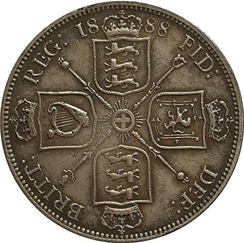 Великобритания 1888 1 Флорин - Виктория 2-аз съм Копие на Портрета на Монети, Подаръци за подражание