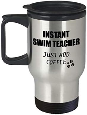 Чаша За Пътуване С Учител по плуване, Разтворимо Кафе, Just Add Coffee Забавна Идея за Подарък За Колега, Подарък