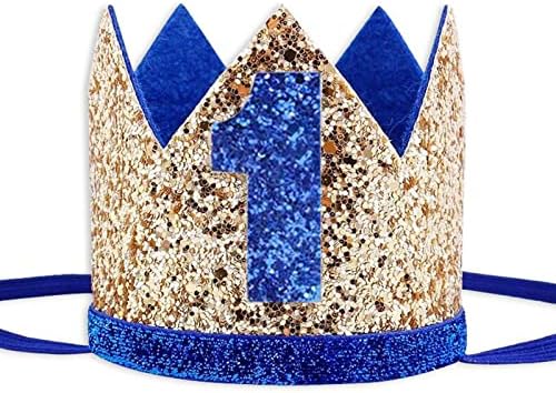 Шапка за рожден ден Socub, шапка за парти в чест на първия рожден ден на превръзка във формата на короната на
