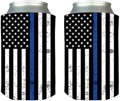 Синята Линия Сгъваеми Бирени Кутии Чилър Напитки Ръкави 2 Опаковки Подарък За Полицейски Служител