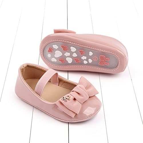 Модела обувки Mary Jane за малки момичета, балетные обувки без закопчалка за шаферките, вечерни учебни обувки (розово, от 0 до 6 месеца)