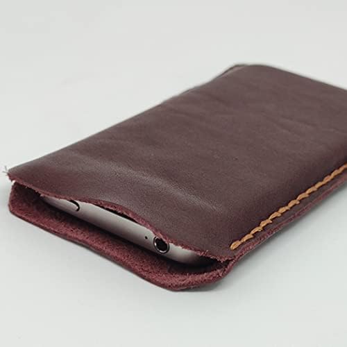 Чанта-кобур от естествена кожа за Huawei Y9s, Калъф за вашия телефон ръчна изработка от естествена кожа, Изработен