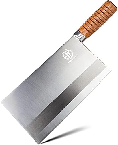 Кухненски Нож ZENG JIA DAO, 9,5-инчов Голям Кухненски Нож за Кълцане на зеленчуци, Професионален Нож за месо от Патица готвач, Лек, Дървена Дръжка