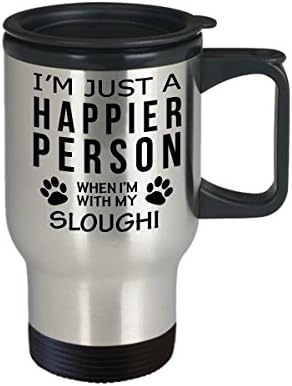 Кафеена Чаша За Любителите на кучета В Пътуване - Щастлив Човек От Sloughi -Подаръци За спасението на Собствениците на Домашни Любимци