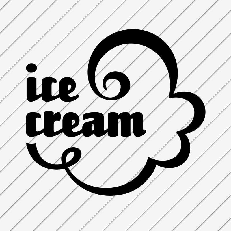 Стикери За Стена За Сладолед, Винил за Почистване и Залепване | Количка За Сладолед във формата на Конус, Шоколадова