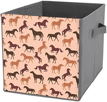 Кутии за съхранение на големи кубчета с шарени коне, сгъваема холщовая кутия за съхранение, организаторите за