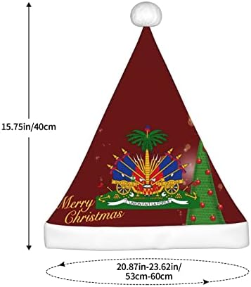 Герб Хаити, забавна плюшен шапка на Дядо Коледа за възрастни, Коледна шапка за жени и мъже, празнична Коледна