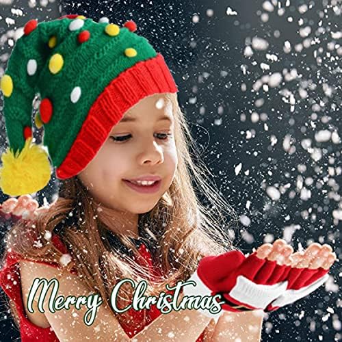 Ausejopeac/ Коледни crochet-шапки за децата, коледна елха, шапка на дядо коледа с плюшено топка, зимни топла