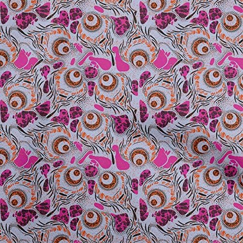 oneOone Вискозный трикотаж пастельно-лилав цвят африкански материал за шиене, кърпа с принтом ширина 60 см