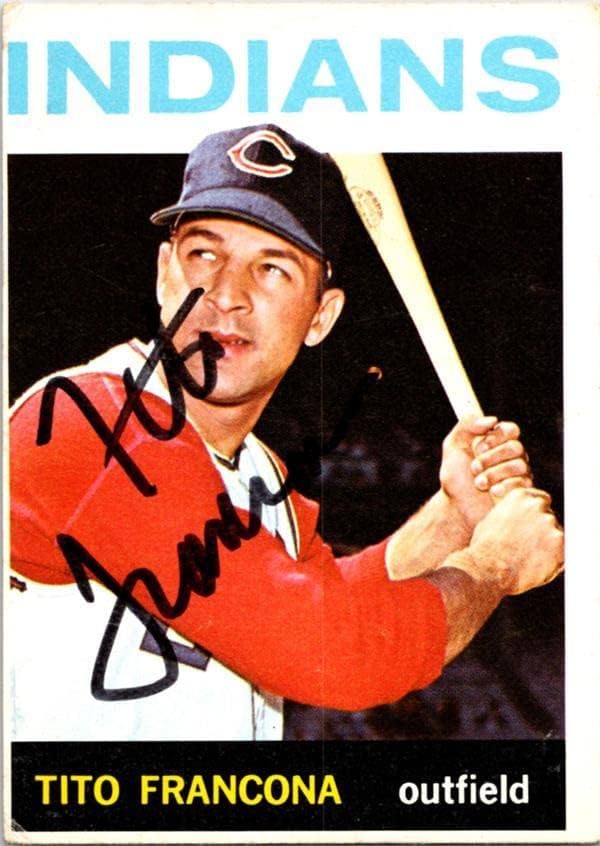 Бейзболна картичка с автограф на Тито Франконы (Кливланд Индианс) 1964 Topps 583 - Бейзболни картички с автограф