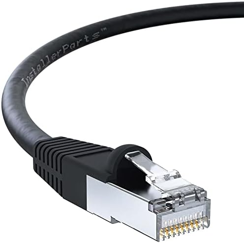 Инсталационните части (10 X Ethernet кабел Екраниран кабел CAT6 (SSTP /SFTP), с качването на 1 КРАК - Черно