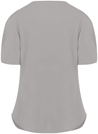 Модна Тениска за Жени, Блуза с V-образно деколте на Кръст, Обикновен Тениски с Къс Ръкав, Потници 2023, Летни Модни Ризи