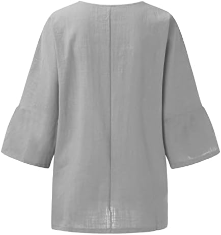 Великден Тениска За Жени, Дамски Модни Тениска с кръгло деколте и 3/4 ръкави, памучен и бельо тениска със заек