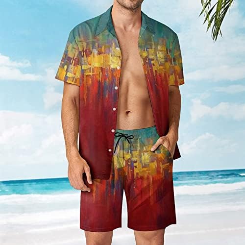 Bmisegm Летни Мъжки Тениски, Мъжки Летни Хавай Приморски Почивка на Плажа Дигитален 3D Печат Риза С Къси Ръкави