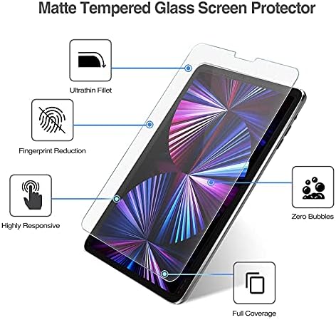 Калъф ProCase iPad Pro 11 2020 2021 2018 Тънка Поставка с твърда задния капак в комплект с Матово защитно фолио за iPad Pro 11 Инча 2021/2020/2018