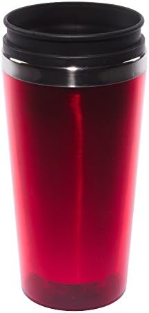 Прозрачна чаша Liquid Логика с Цветен Акрил повърхност Отвън, 16 унции, Червен