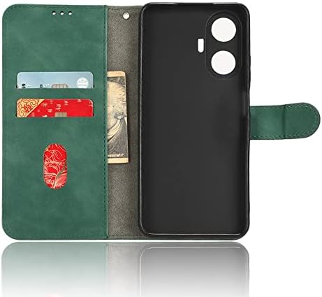 Калъф за мобилен телефон, Съвместим с калъф Oppo Realme C55 4G, Флип калъф, Калъф за телефон от Изкуствена кожа с Притежател на кредитна карта, каишка за китката, устойчив на