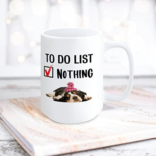 Керамични Кафеена Чаша Списък със задачи Нищо Сладък Куче Басет Забавна И Уникална Идея за подарък Халба Куче