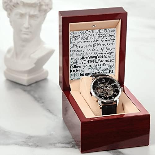 Подарък Часовник с положителни Надписи на бала за Син, Брат, един приятел, Мъжки Ажурни Часовници самостоятелно