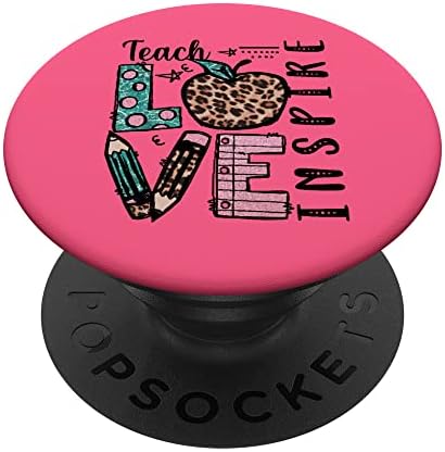 Розово Мотив Учители За Жени С Цитат Научи да Обичаш Вдохновляй PopSockets С Възможност за смяна на PopGrip