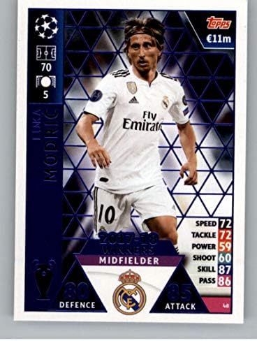 2018-19 Побеждава в мач от шампионската Лига Attax #48 Лука Модрич 17-18 Победителите Реал Мадрид Официалната футболна карта