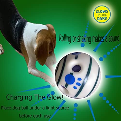 (2 опаковки) 5,5 Модернизирана топка за хихикающих кучета, Светещ играчка, Светещи в тъмното играчка топка за кучета със странен звук, Топка за домашни любимци, Център