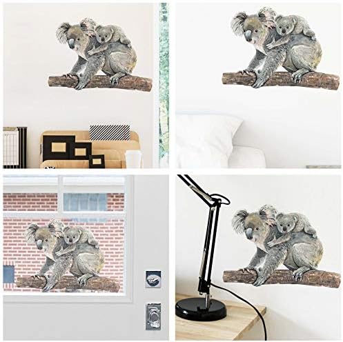 ROFARSO Реалистични Сладък Животни Коала 3D Винилови Стикери за Стени, Подвижни Стикери За Стена Художествени