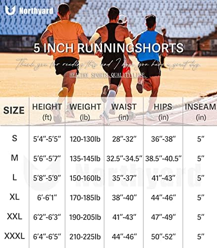 NORTHYARD Мъжки Спортни Шорти за бягане, 5 Инча, бързо съхнещи, Спортни къси Панталони за мъже - Леки и Спортни
