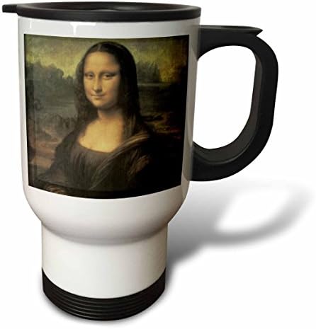 3D Чаша за пътуване Мона Лиза Винтажное изкуството на Леонардо Да Винчи, 14 грама, Многоцветен