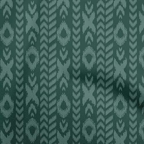oneOone Вискозная бежовата плат Ikat Шевна плат с принтом Двор, принадлежности за шиене на облекло Направи си сам ширина 56 см