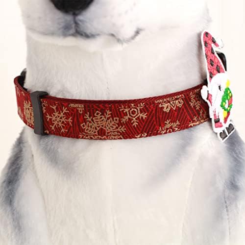 Коледни Зимни Нашийници за кучета във формата на Снежинки, с Хубав Интериор, под формата на Джуджета, Регулируема нова година Нашийник за кучета Средни