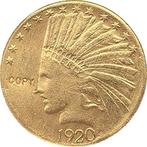 24-Килограммовая Златна монета на 1920-Те години на цена от 10 долара под формата на Индийската Половини на