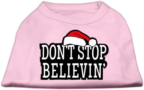 Тениска с сито печат Don 't Stop Believin' Светло Розова M (12)