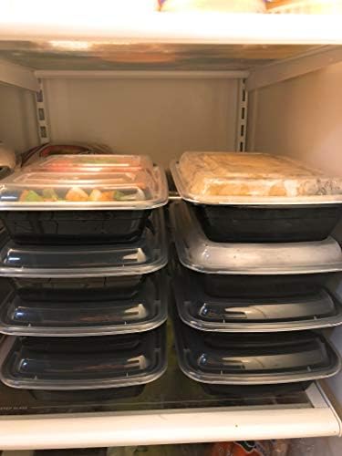 Съдове за приготвяне на храна Подготовка Pro [20 опаковки] 1 Отделение с капаци, не съдържа BPA, Контейнери за съхранение на храна, Кутия за Bento, Штабелируемые, Могат да се