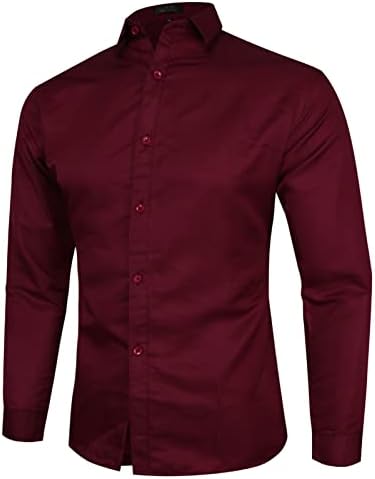 Мъжки ризи-Модельки, Памучен Ежедневни Бизнес Риза с копчета и Дълъг ръкав Regular Fit, с Модерна Риза, Без