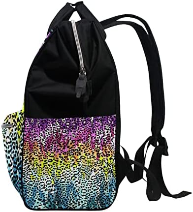 MCHIVER Rainbow Леопард Персонални Чанта За Памперси Раница С Потребителско Име Раница За Майките с Детски Чанти