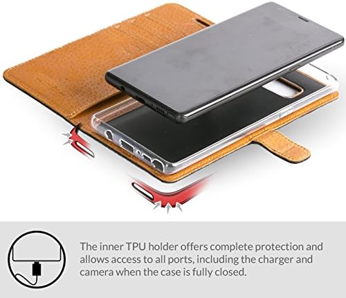 Калъф Snakehive Samsung Galaxy Note 8, Луксозен портфейл от естествена кожа с поставка за гледане и отделения