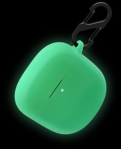 Силиконов калъф Geiomoo, Съвместим със слушалки Bose QuietComfort II, Защитен калъф с карабинер (Свети зелено)