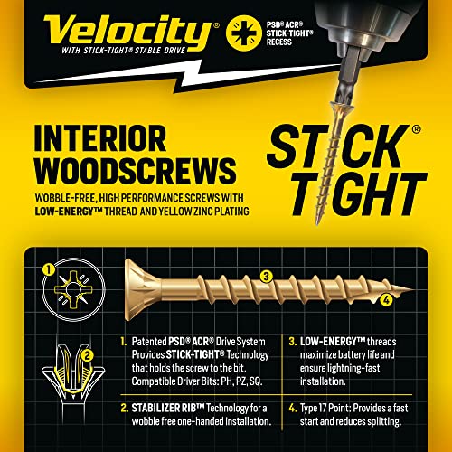 Комплект за винтове Скоростта Wood Interior Screwing Contractor Pack – 575 винтове за дърво, винтове за дърво