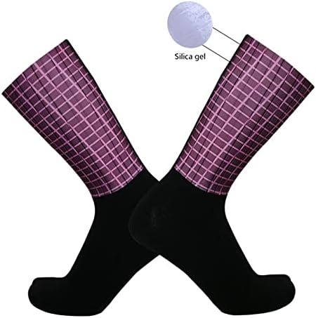 Чорапи за колоездене LIUZH с решетка, Нескользящие Силиконови Мъжки, Дамски Спортни Чорапи, Готини Дишащи Летни чорапи за Аэробайка (Цвят: зелен, размер: EUR 39-45)