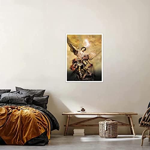 НЕБЕР Ретро Постер на Свети Архангел Михаил Плакат на Ренесанса Плакат Декоративна Живопис на Платното за монтаж
