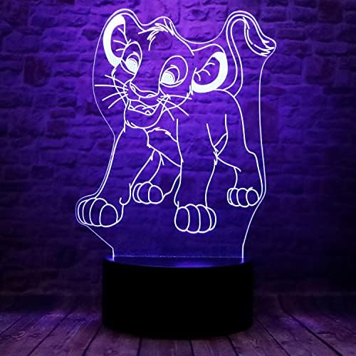 Филмът Животни Преобладаващата Цени Крал Кион Simba Герой от Аниме 3D Оптична Илюзия LED Декор за Спалня Настолна Лампа за Сън с Дистанционно Управление 7 Цвята Визуале?